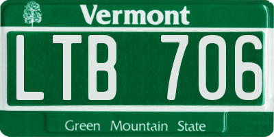 VT license plate LTB706