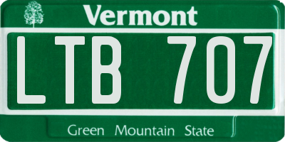 VT license plate LTB707
