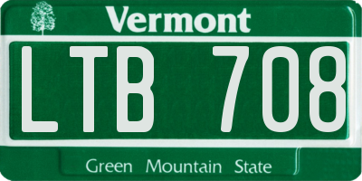 VT license plate LTB708