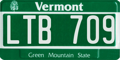 VT license plate LTB709
