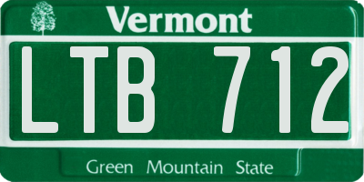 VT license plate LTB712