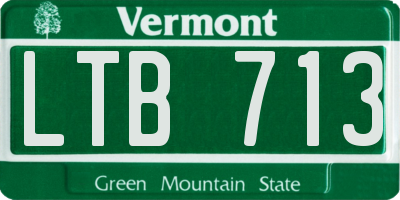 VT license plate LTB713