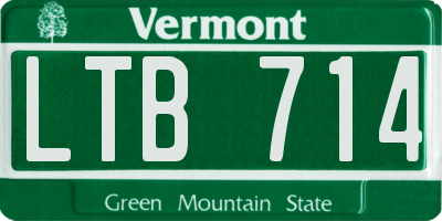 VT license plate LTB714