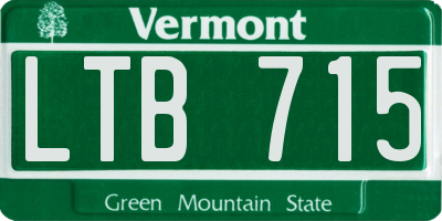 VT license plate LTB715