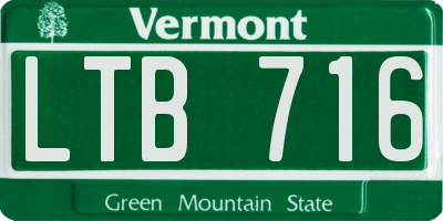 VT license plate LTB716