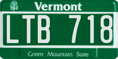 VT license plate LTB718