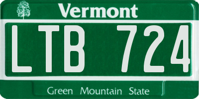 VT license plate LTB724