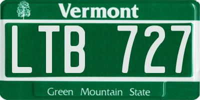 VT license plate LTB727