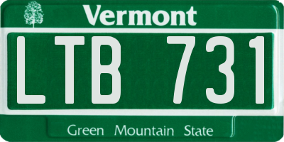 VT license plate LTB731