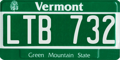 VT license plate LTB732
