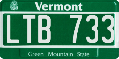 VT license plate LTB733