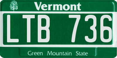VT license plate LTB736