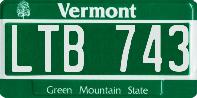 VT license plate LTB743