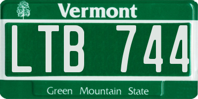 VT license plate LTB744