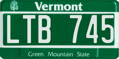 VT license plate LTB745