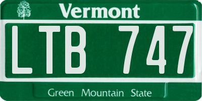 VT license plate LTB747
