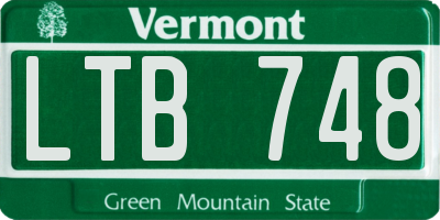 VT license plate LTB748