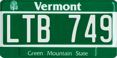 VT license plate LTB749