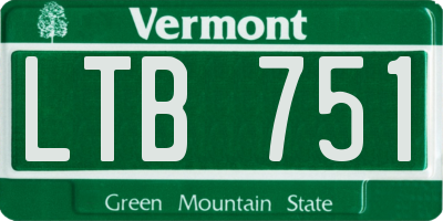 VT license plate LTB751