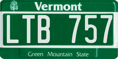 VT license plate LTB757