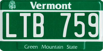 VT license plate LTB759