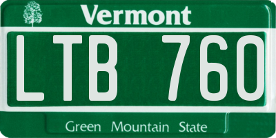 VT license plate LTB760