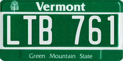 VT license plate LTB761