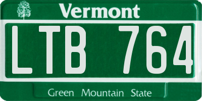 VT license plate LTB764