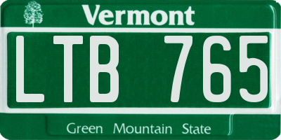 VT license plate LTB765
