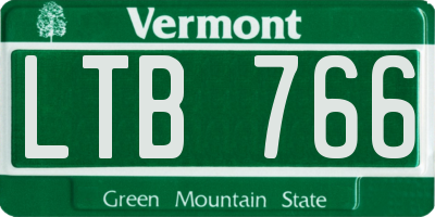 VT license plate LTB766
