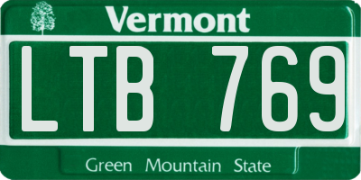 VT license plate LTB769