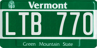 VT license plate LTB770