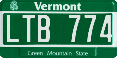 VT license plate LTB774