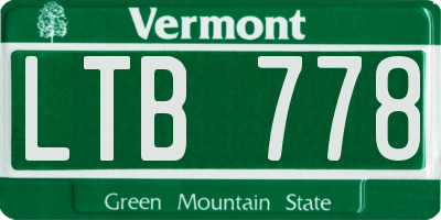 VT license plate LTB778