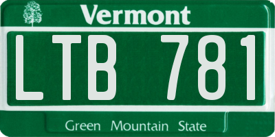 VT license plate LTB781