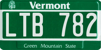 VT license plate LTB782