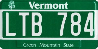 VT license plate LTB784