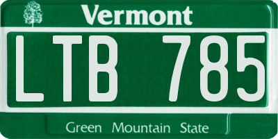 VT license plate LTB785