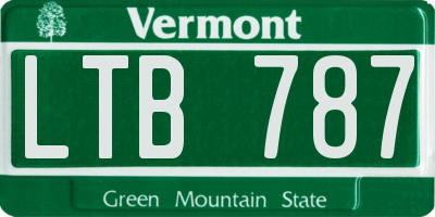 VT license plate LTB787