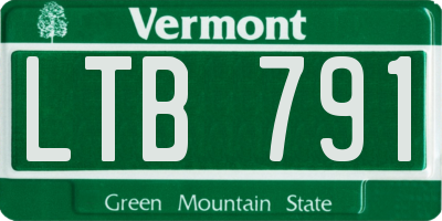 VT license plate LTB791