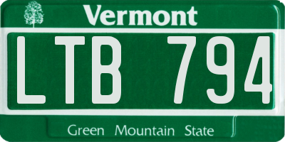 VT license plate LTB794