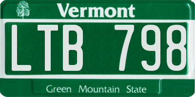 VT license plate LTB798