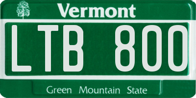 VT license plate LTB800