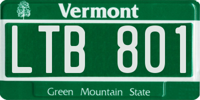 VT license plate LTB801
