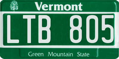 VT license plate LTB805