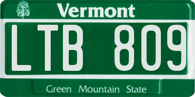 VT license plate LTB809