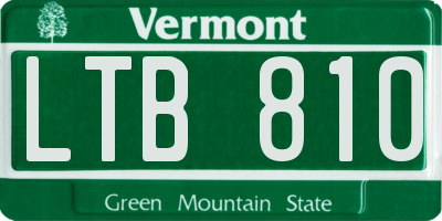 VT license plate LTB810