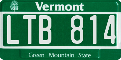 VT license plate LTB814