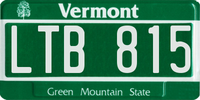 VT license plate LTB815