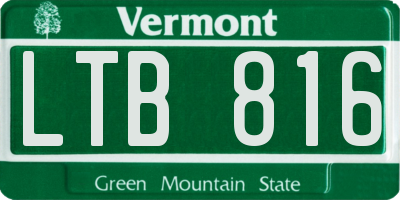 VT license plate LTB816